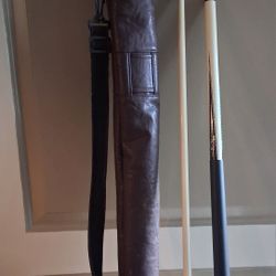 Sportcraft 58" Titanium Pool Stick w/Carry Case & Seperate Tips & Chalk Case