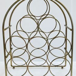 Vintage Brass Wine Rack 9-Bottle 
