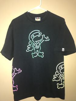 Bape all over print T-shirt size l 100% authentic