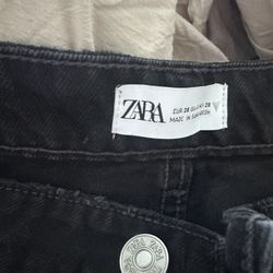 Zara Black Distressed Jeans 