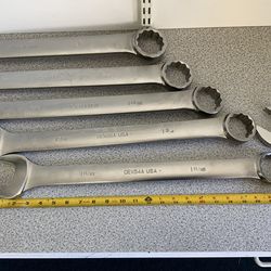 Snap On 12-Point SAE Flank Drive Combination Wrenches 1-5/8” -2 Inch