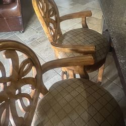 Wooden Swivel Bar Stools