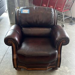 Nailhead Trim Faux Leather Chair
