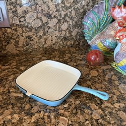 Made In France, Robin’s Nest Blue Grill Pan Dish, Cooking Epicurean