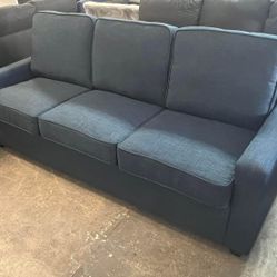 New Modern Sofa with Sleeper, Queen, Navy Blue 