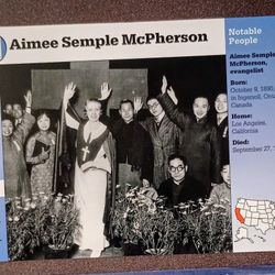 1997 Grolier Aimee Semple McPherson Evangelist Religion History Vintage Collectible Large Card