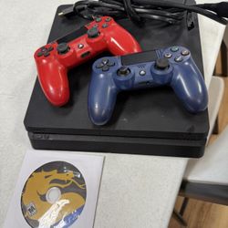 PS4, Two Controllers, Mortal Kombat 11 Game