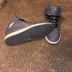 Men’s Jordan 1 Grey White Shoes Size 12