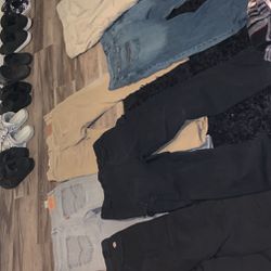6 Pairs Of Mens Jeans Size 33-36(2 Cargos,dickies,levis)