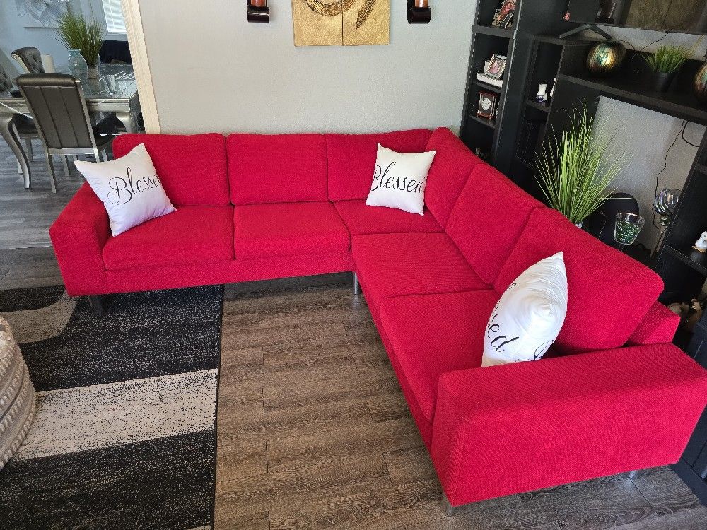 Red Sectional Couch Great Condition