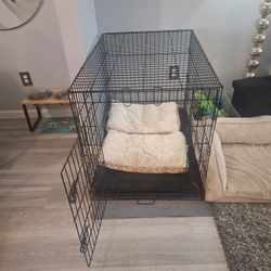 Large Dog Crate With Plastic Tray