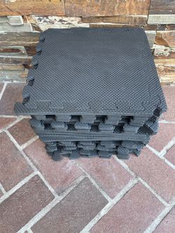 BEAUTYOVO Black Interlocking Foam Floor Tiles
