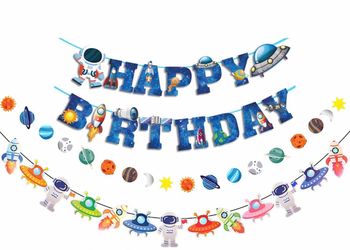 🚀✨ Space-Themed Birthday Party Supplies – Lightly Used 🌎🪐
