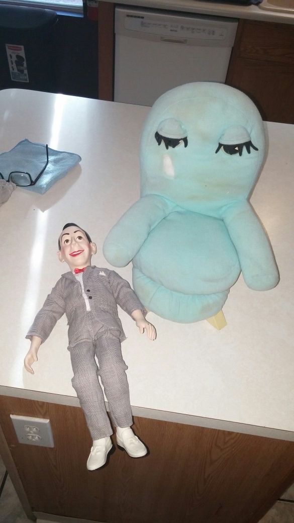 1987 PEE WEE'S PLAYHOUSE PEE WEE HERMAN DOLL RARE AND CHAIRRY PUPPET RARE