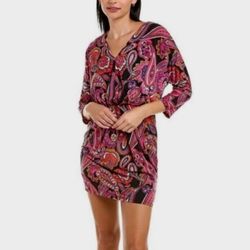 Brand new woman’s Trina Turk brand red paisley mini dress up for sale 