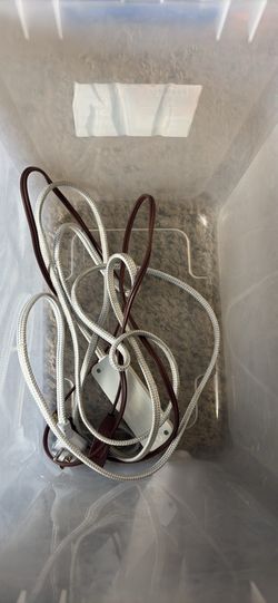 Cord Braided Extension Cord and Brown Power Cord