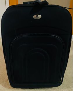 Black Expandable Suitcase with Huge Storage & 2 Outside Storage