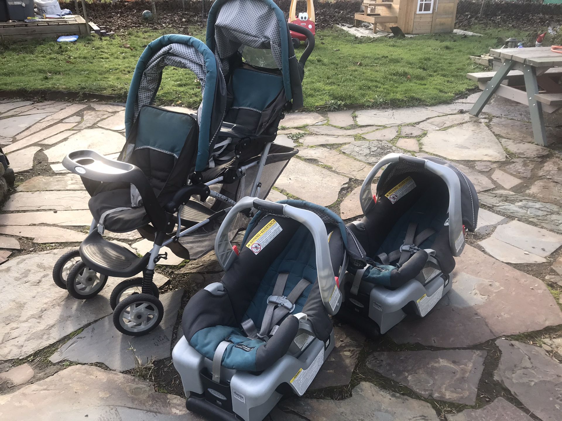 Having twins? Graco stroller, car seats, and bases
