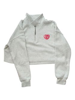 Self Love Cropped Quarter-Zip Sweatshirt By Angel Kiss - Women's Large