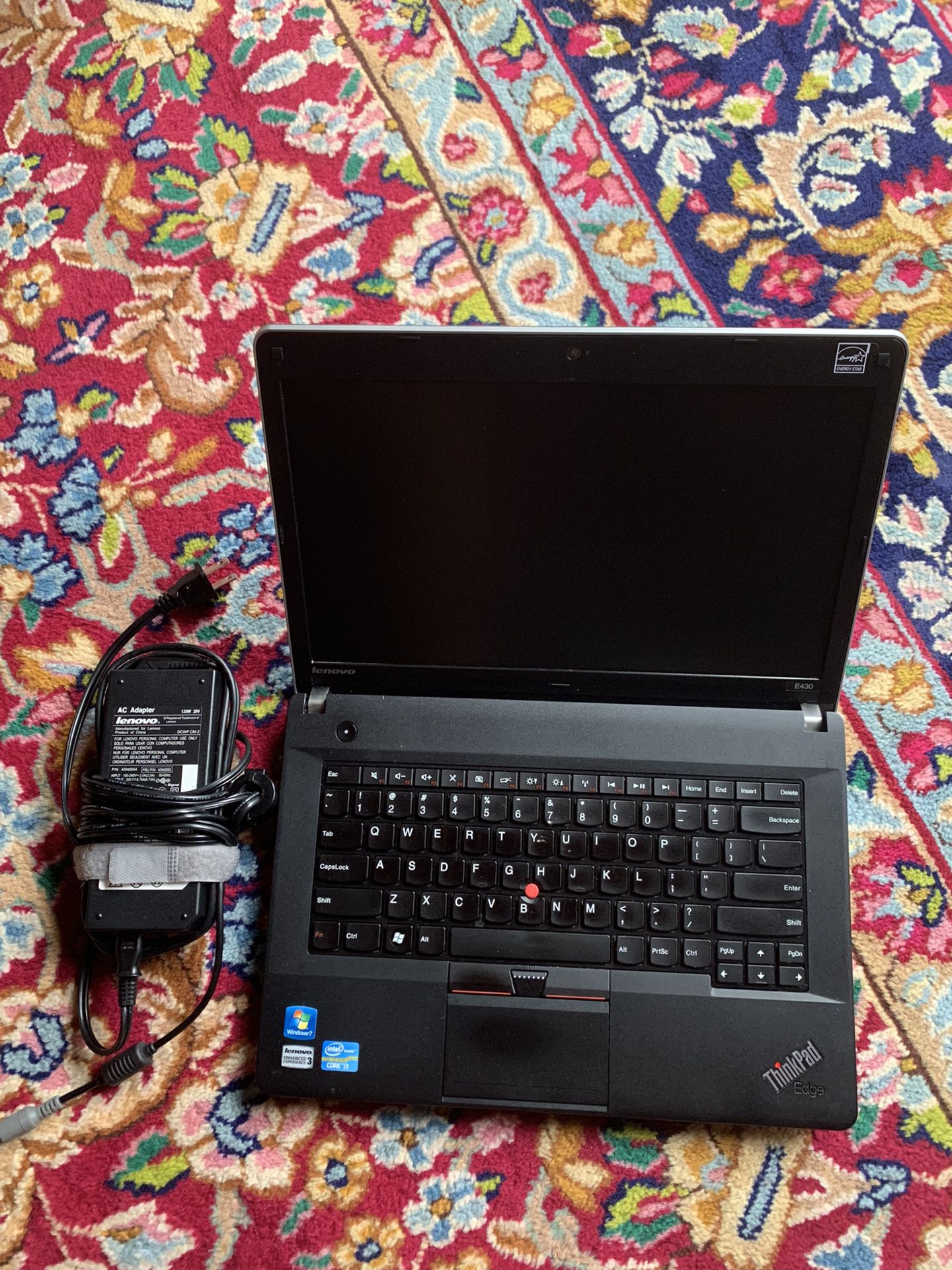 Working Lenovo ThinkPad Laptop and Adapter
