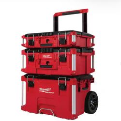 Milwaukee PACKOUT 22 in. Rolling Tool Box, 22 in. Large Tool Box and 22 in. Medium Tool Box ProSystem Low Profile Handle