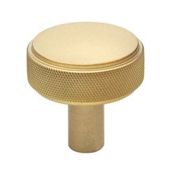 1-1/2 in. Satin Gold Solid Round Knurled Cabinet Drawer Knobs (10-Pack)