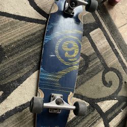 Blue Long Board Skate Board