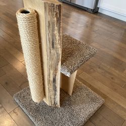 Cat Scratching Post With Live Edge Wood