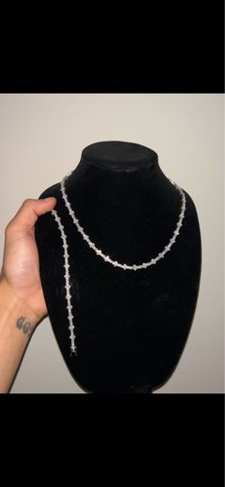 Cluster Tennis Chain Set