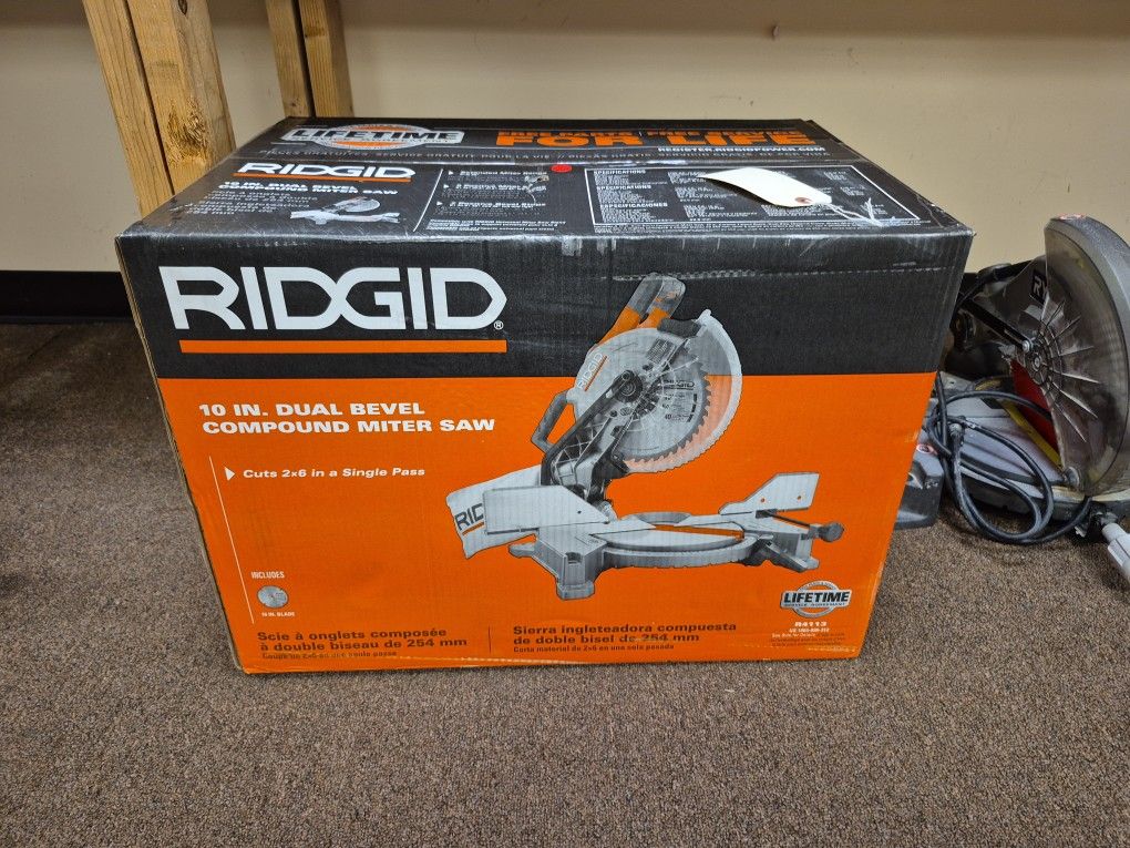 NEW Ridgid 10" Dual Bevel Compound Miter Saw R4113
