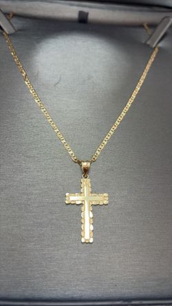 14k cross and necklace