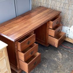 Walnut Double Pedestal Desk. $125  OBO!