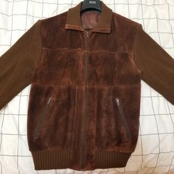 Mens Leather Suede Jacket Italy Size M
