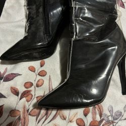 Used Lemon Drop Over the Knee High Heeled Black Boots
