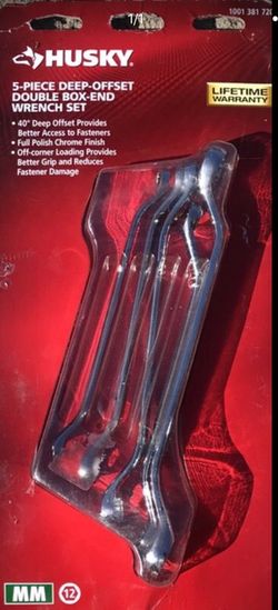 Husky 5 pice deep-offset double box-end wrench set