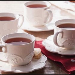 Princess House 4 platos y 4 tazas vanilla Marbella  