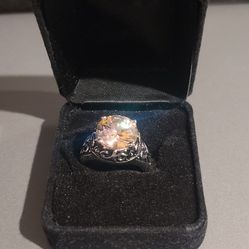 Ladies Sterling Silver With Stunning Pink Stone