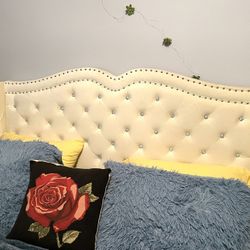 Velvet White Princess Bed Frame 