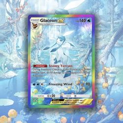 ✨ Glaceon EX Holographic Card | Crystal Frost Garden Art | Premium Collectible