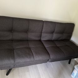 72” Wide Linen Convertible Sofa With Adjustable Armrests - Like New