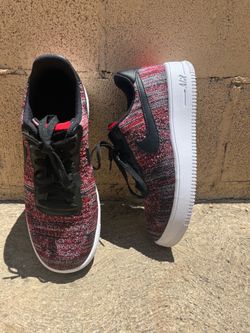 Nike Airforce 1- Flyknit 2.0 University Red Black