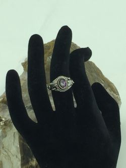 Vintage 925 STER Silver Mystic Topaz Ring 5.75