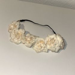 White Floral Head Band