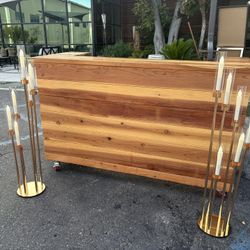 Wooden Bar On Wheels (includes Brakes)