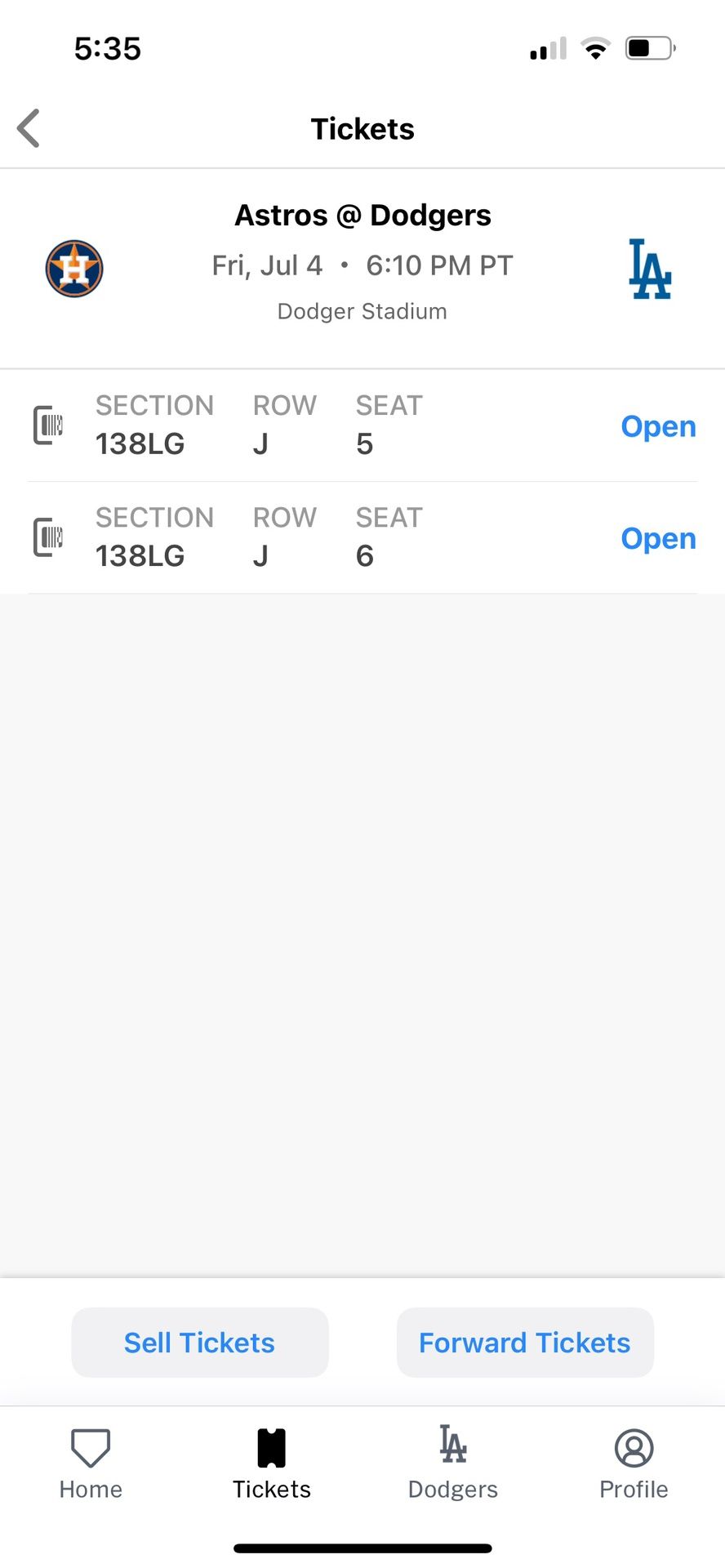 Dodgers vs Astros Tickets For July 4th, 2025