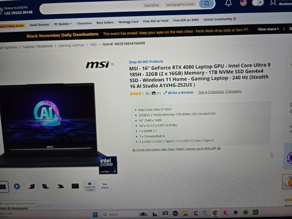 Msi STEALTH Core Ultra 9 RTX 40 80 Laptop