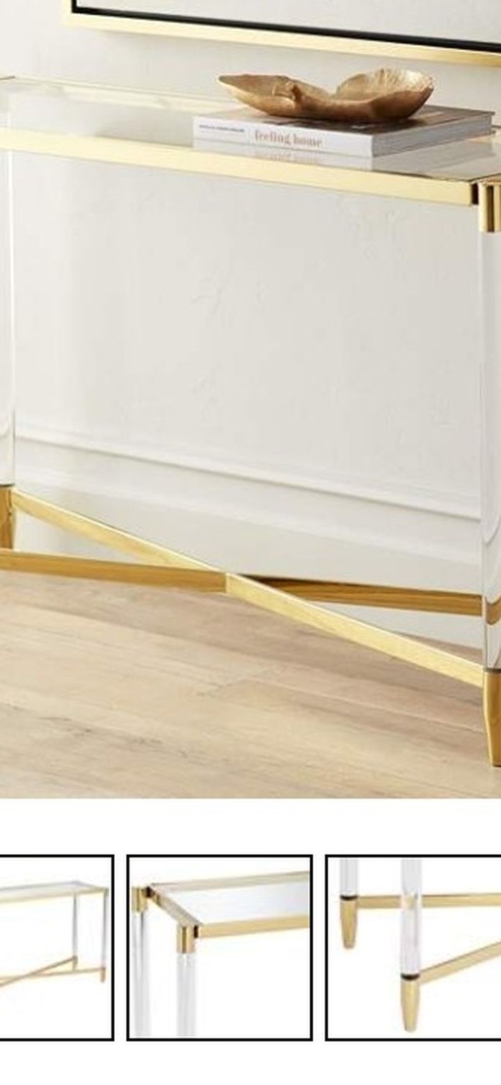 Stefania 50" Wide Gold And Acrylic Modern Console Table