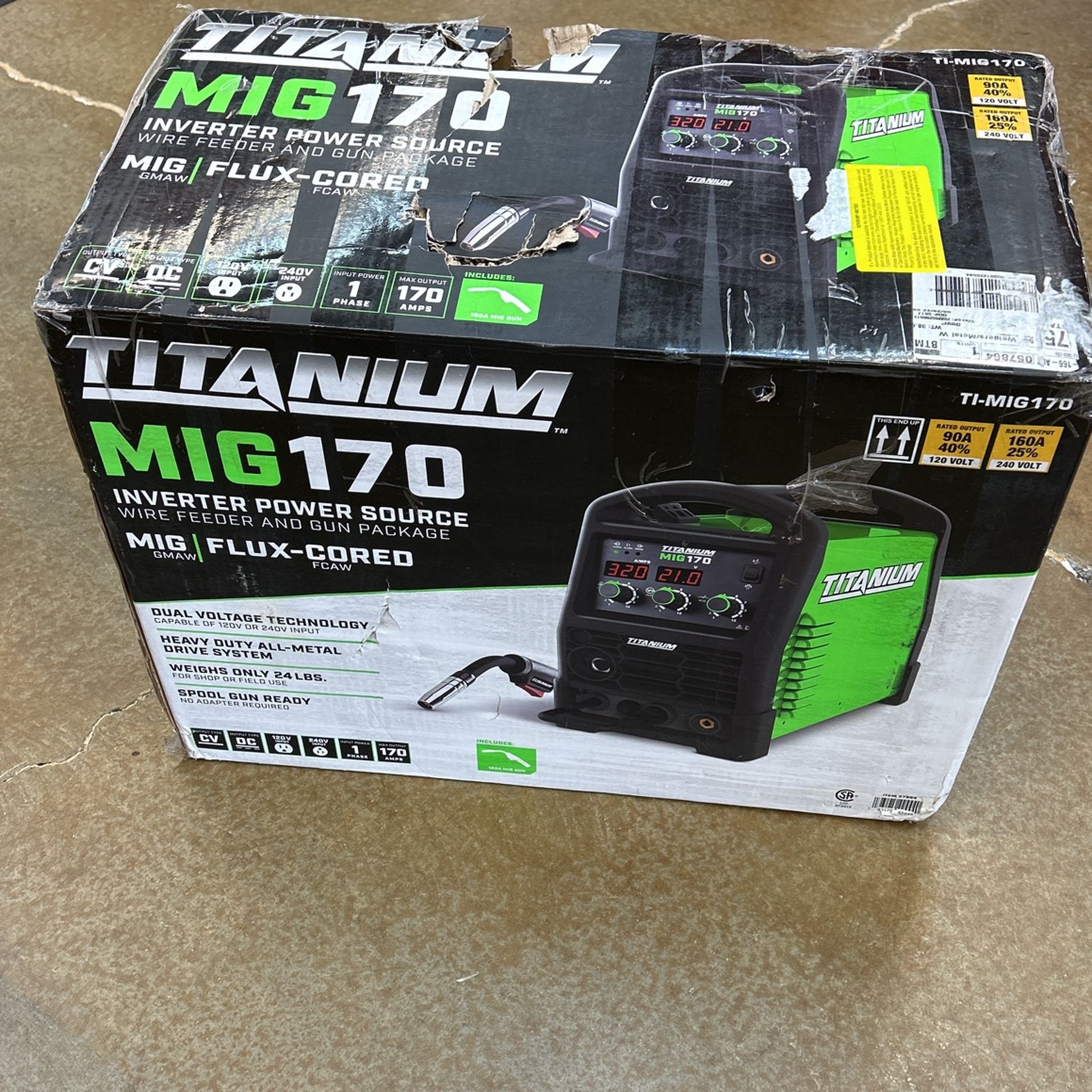 Titanium Meg 170 Inverter Meg Flux Corded Wire Feed Welder