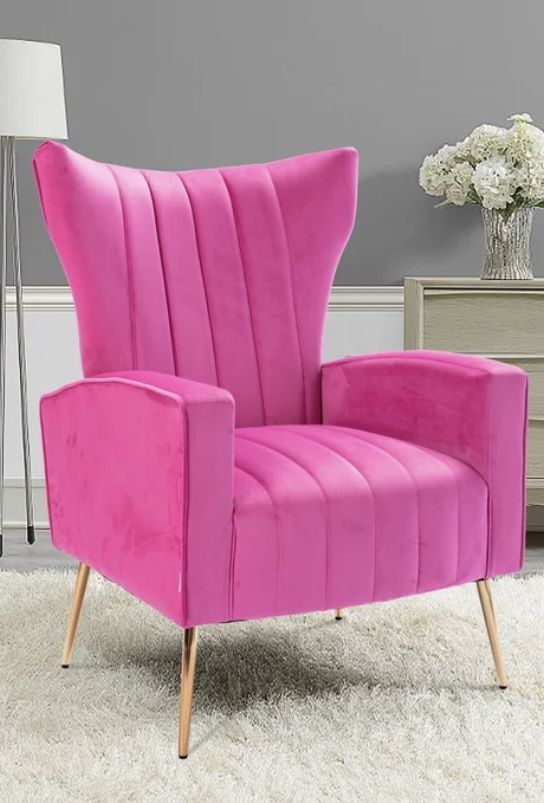 Krystal Wingback Velvet Chair