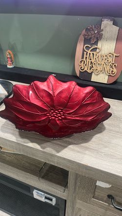 Princess house Poinsettia Decorative serving plate